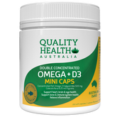 Quality Health Australia Double Concentrated Omega + Vitamin D3 250 Mini Capsules